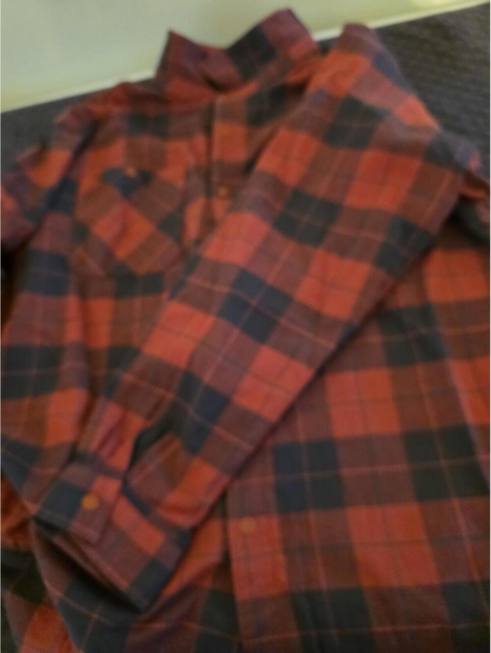 Columbia Mens XL Red Black Plaid Fleece Snap Shirt Jacket Outdoor Shacket - Picture 10 of 12